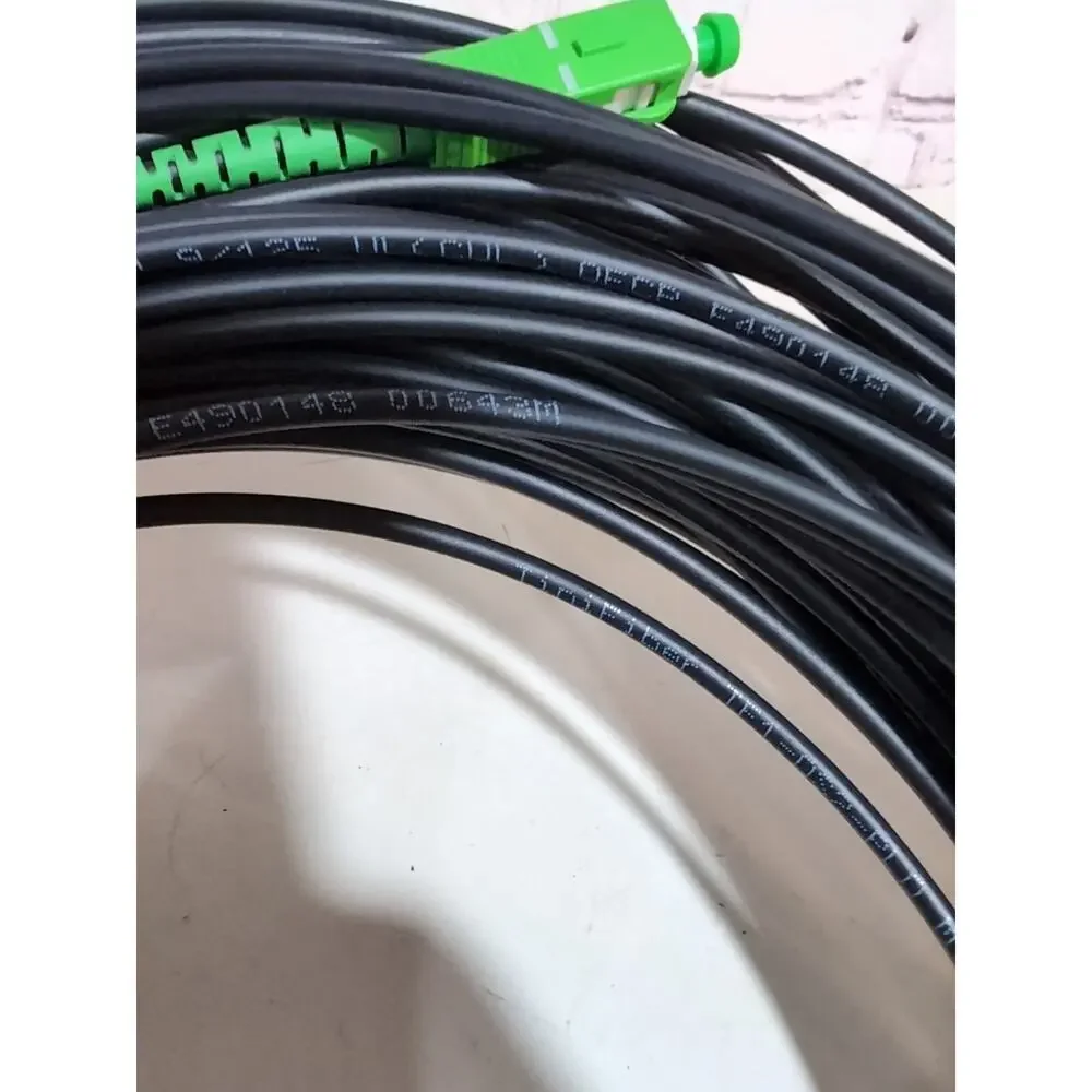 TiniFiber 30m 100ft Armored Fiber Optic Cable OS2 Single Mode SC/APC SC/APC